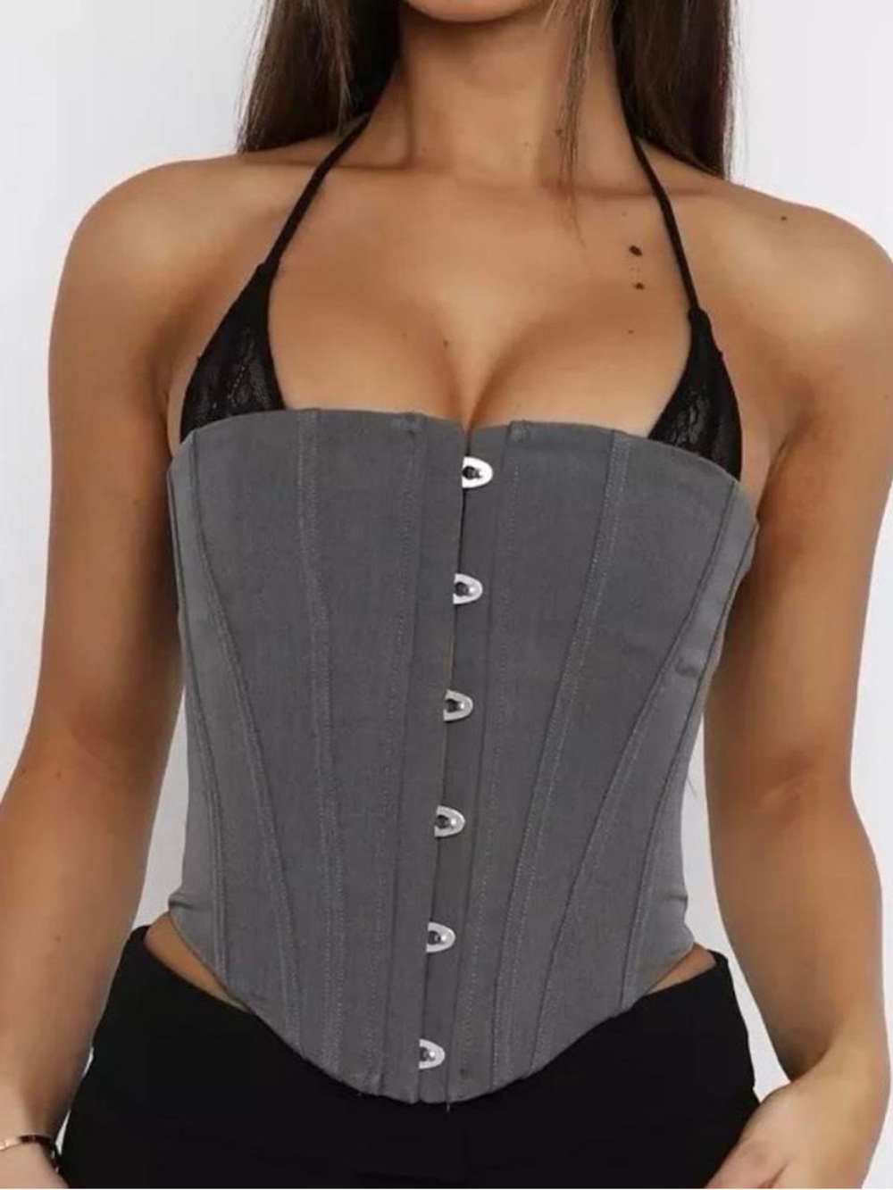 White Fox Bustier Corset Top